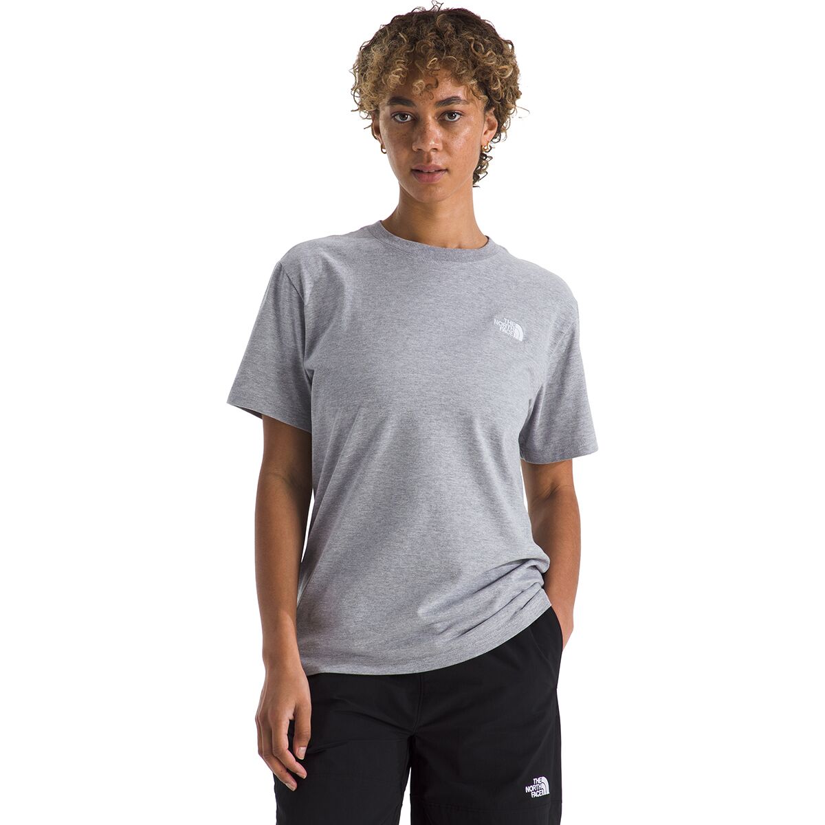 Image of The North Face Evolution Embroidered Relaxed Short-Sleeve T-Shirt - Women's TNF Pale Grey Heather, S