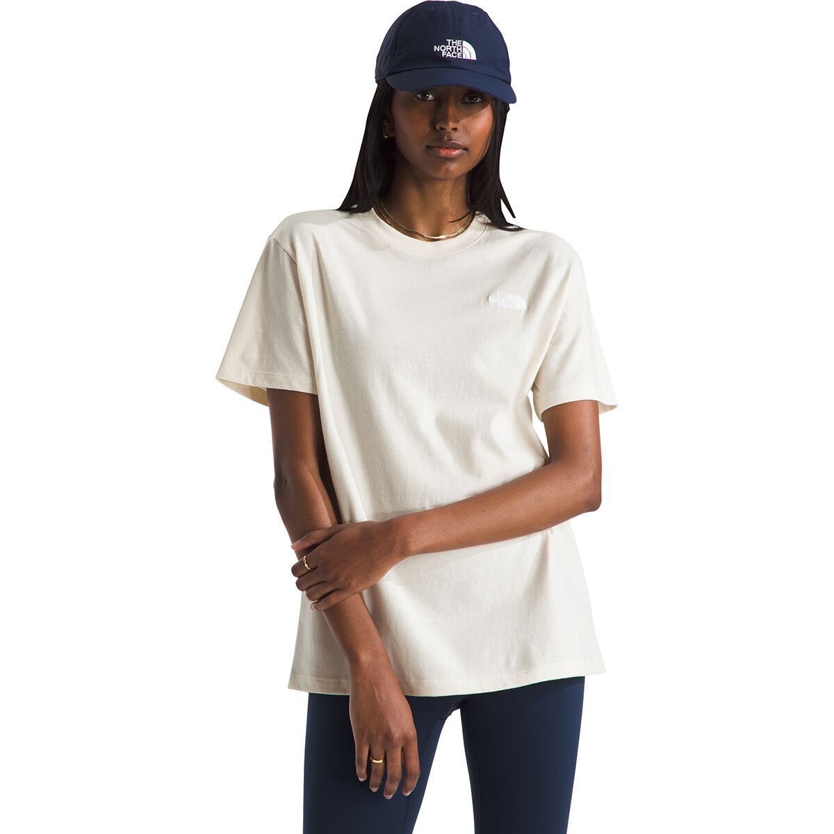 Image of The North Face Evolution Embroidered Relaxed Short-Sleeve T-Shirt - Women's White Dune, S