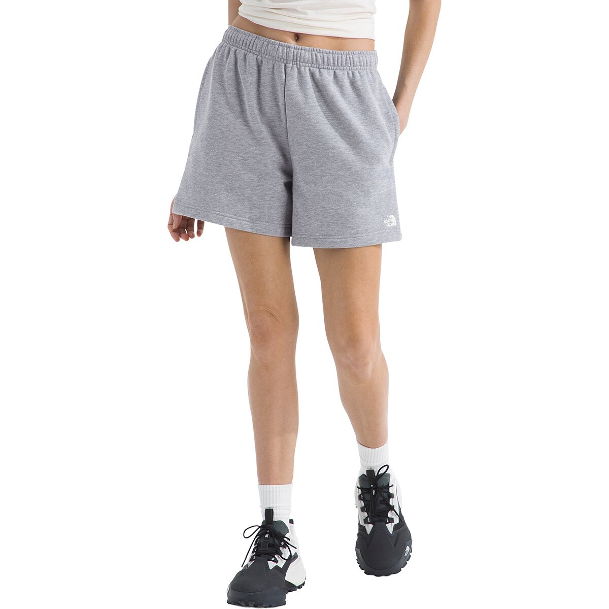 Image of The North Face Evolution Embroidered Short - Women's TNF Pale Grey Heather, L/Reg
