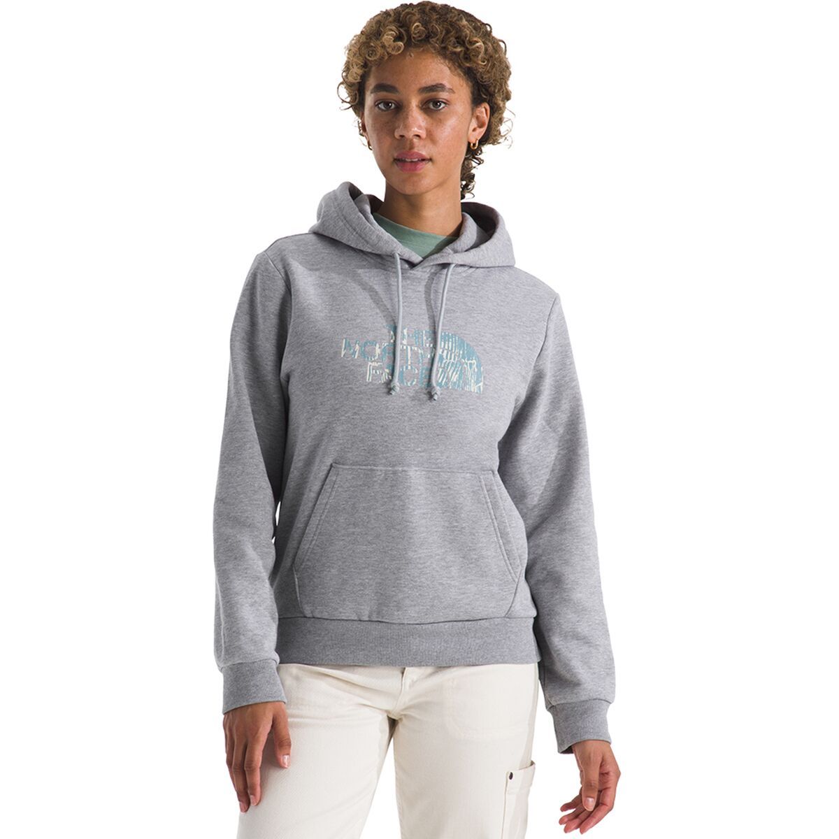 Image of The North Face Evolution Regenerative Ink Half Dome Hoodie - Women's TNF Pale Grey Heather, XL