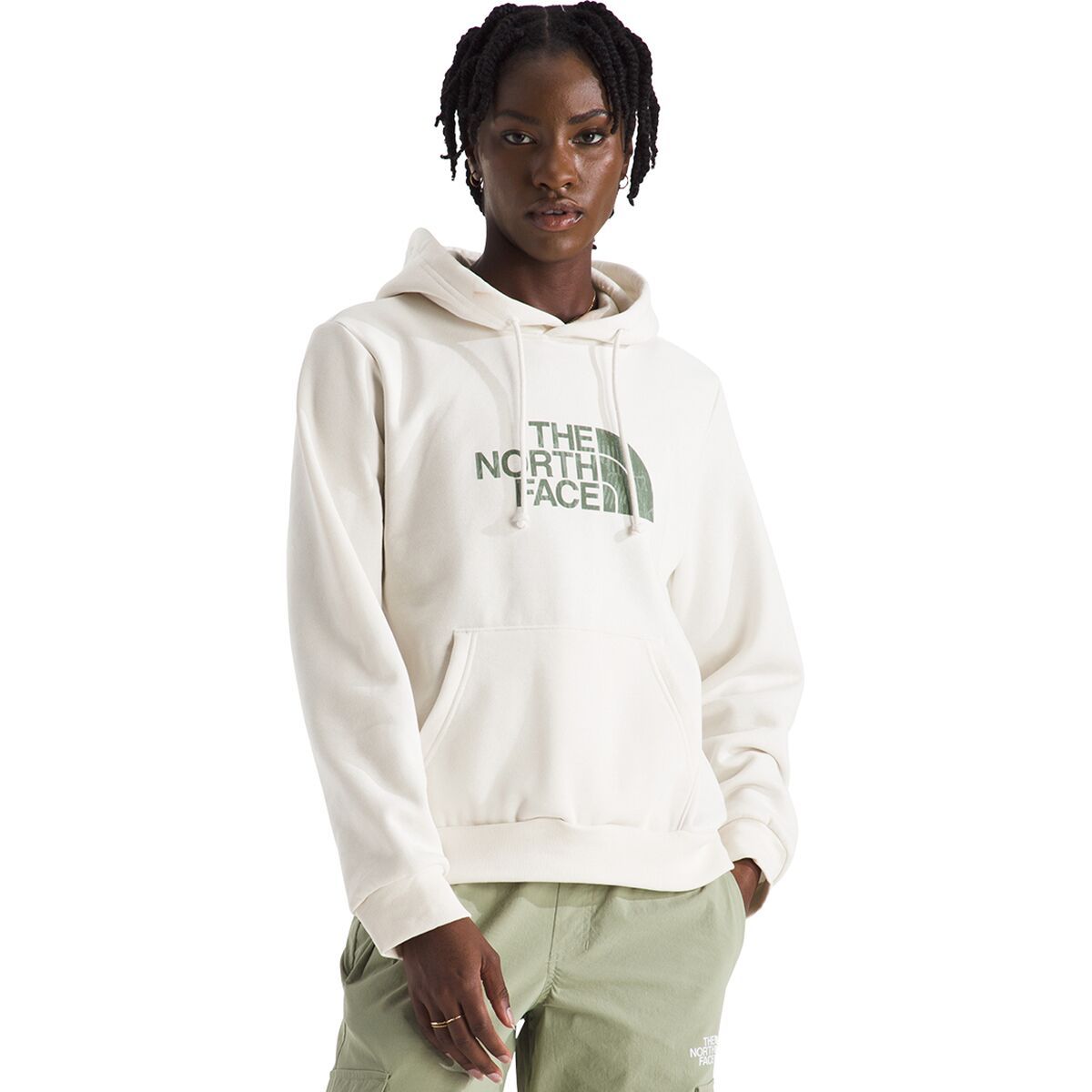 Image of The North Face Evolution Regenerative Ink Half Dome Hoodie - Women's White Dune, XL