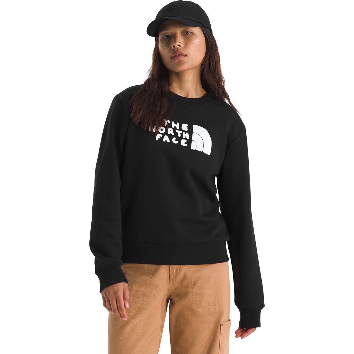 Image of The North Face Evolution Sketch Logo Half Dome Crew Sweatshirt - Women's TNF Black, M