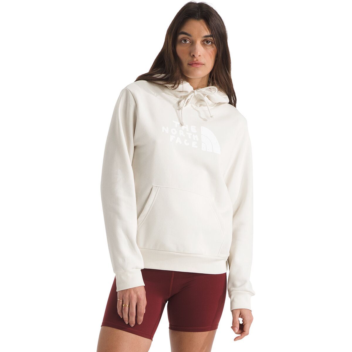 Image of The North Face Evolution Sketch Logo Half Dome Graphic Hoodie - Women's White Dune, XL