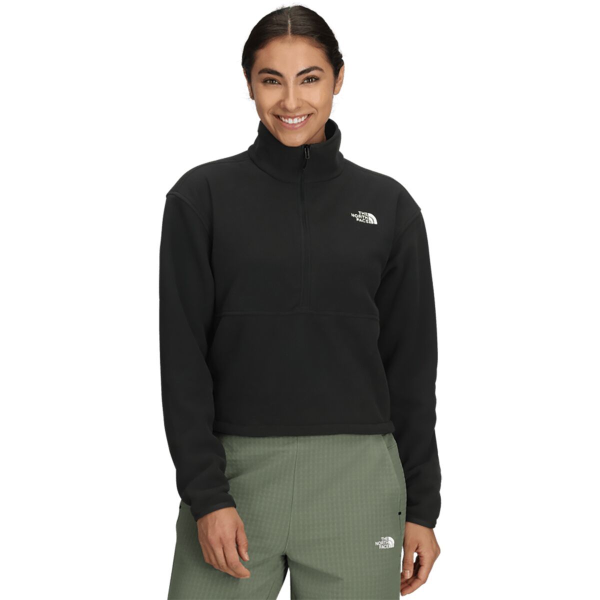 Image of The North Face Glacier Fleece 1/2-Zip Short Jacket - Women's TNF Black, XL
