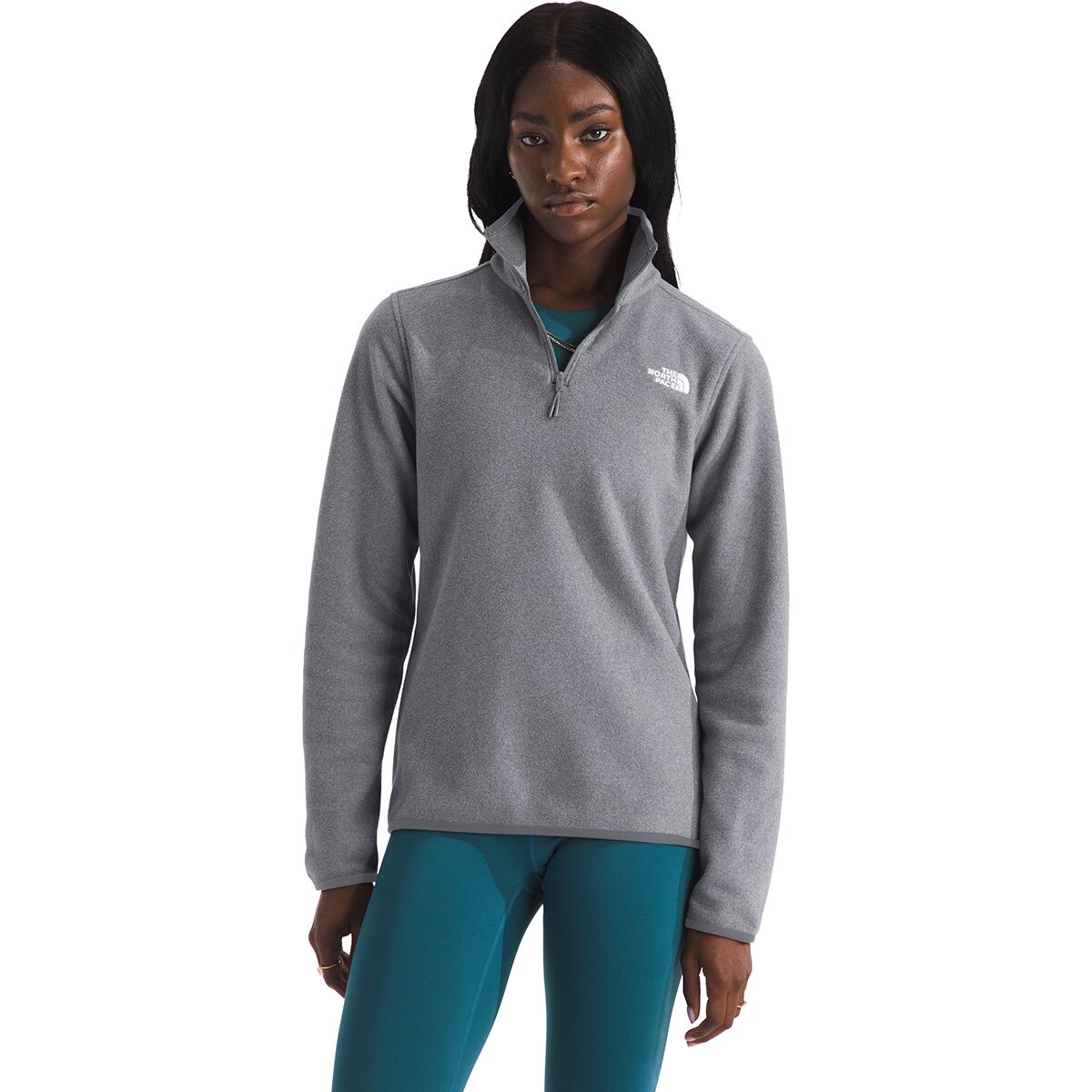 Image of The North Face Glacier Fleece 1/4-Zip Jacket - Women's TNF Mid Grey Heather, XXL