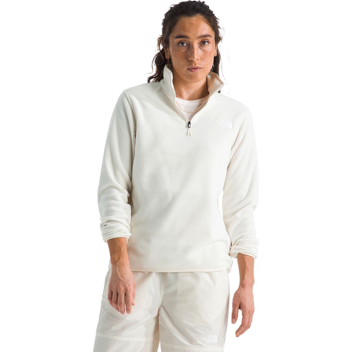 Image of The North Face Glacier Fleece 1/4-Zip Jacket - Women's White Dune, L