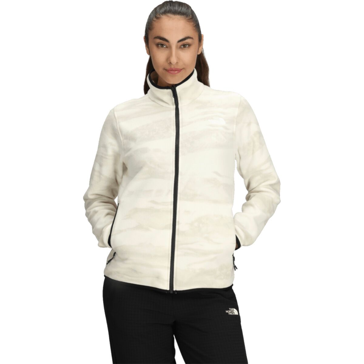 Image of The North Face Glacier Print Fleece Jacket - Women's White Dune Edge Of Light Print, L