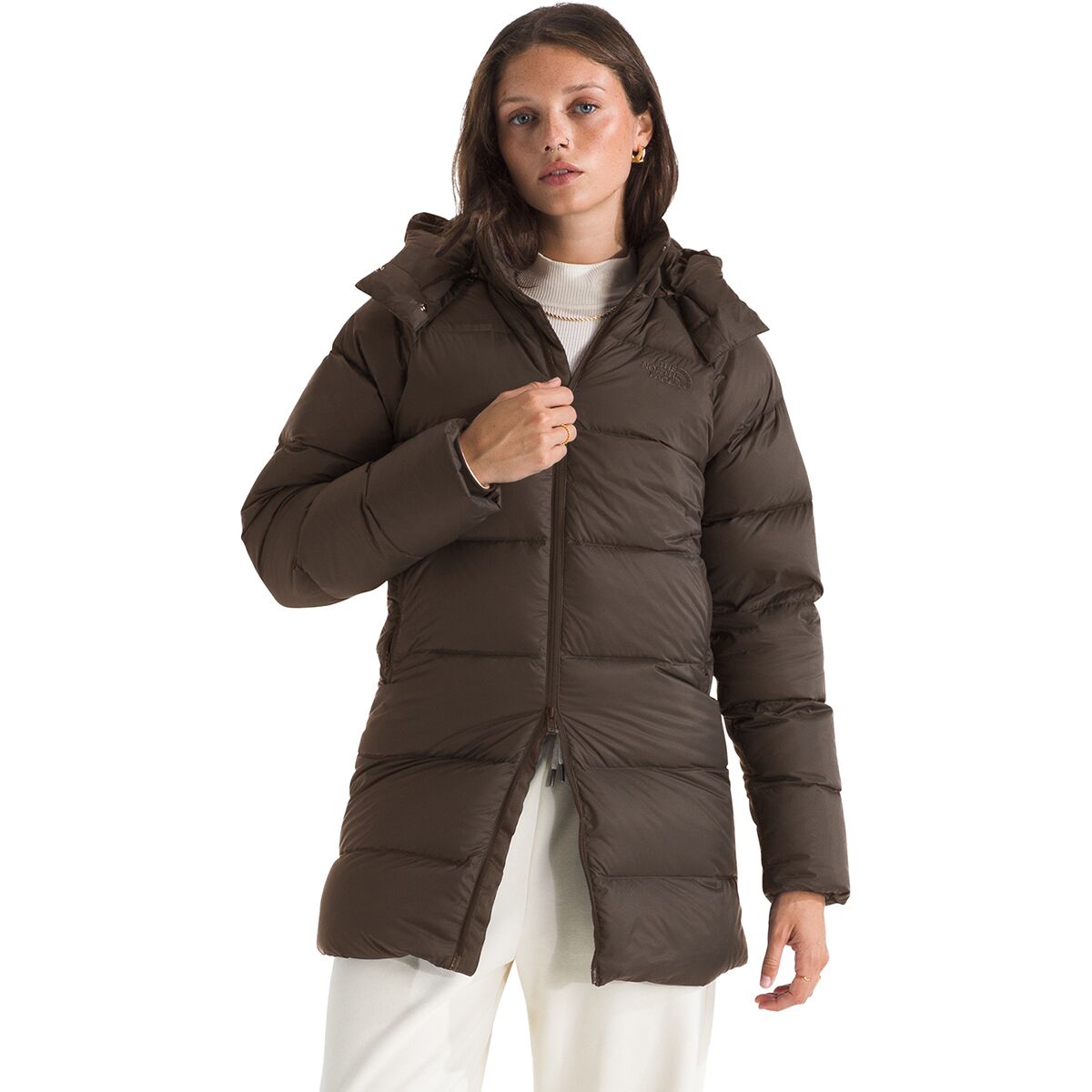 Image of The North Face Hydrenalite City Down Hooded Parka - Women's Smokey Brown, XS