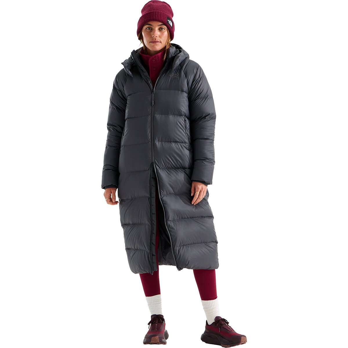 Image of The North Face Hydrenalite City Long Down Hooded Parka - Women's Anthracite Grey, XL