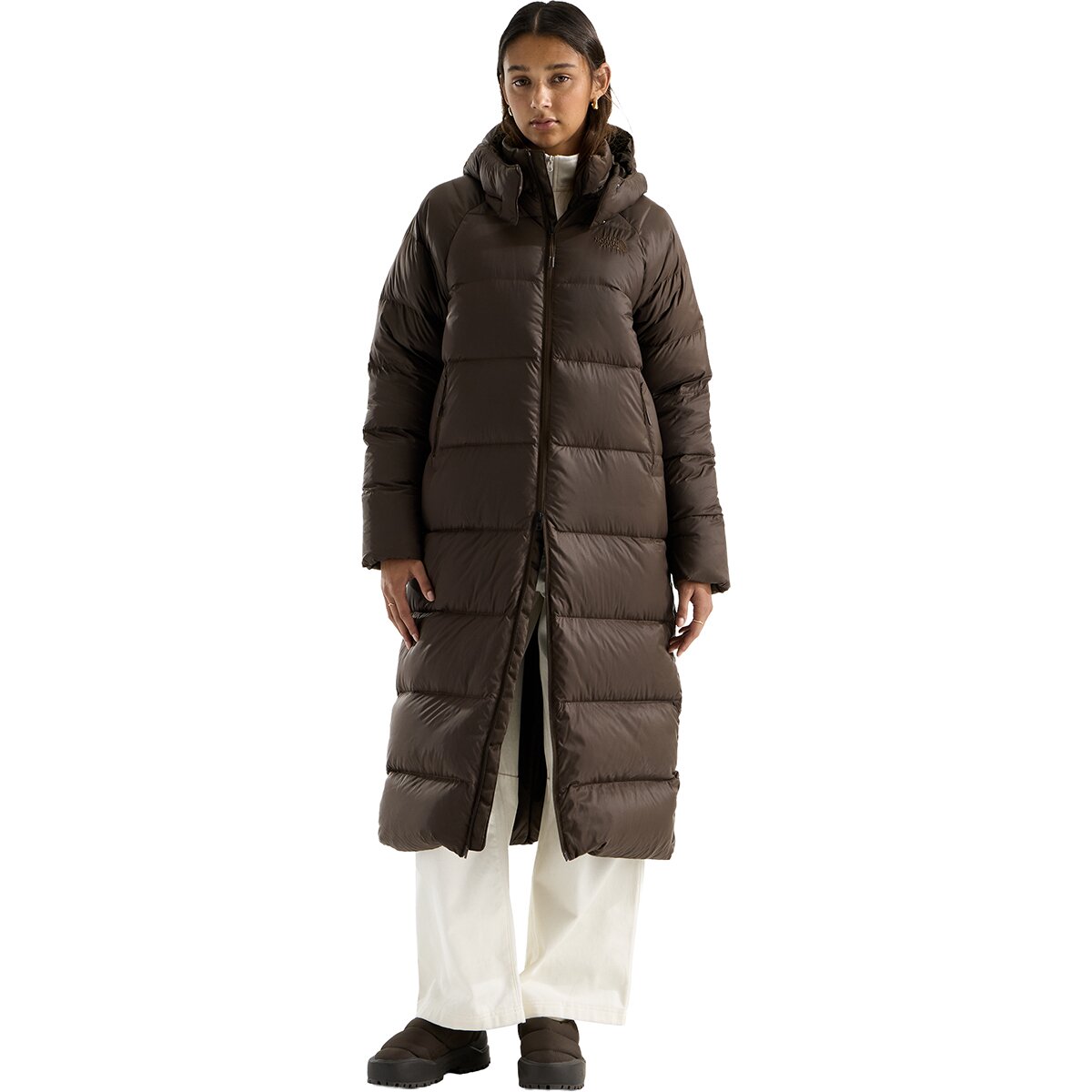 Image of The North Face Hydrenalite City Long Down Hooded Parka - Women's Dark Chestnut, XXL