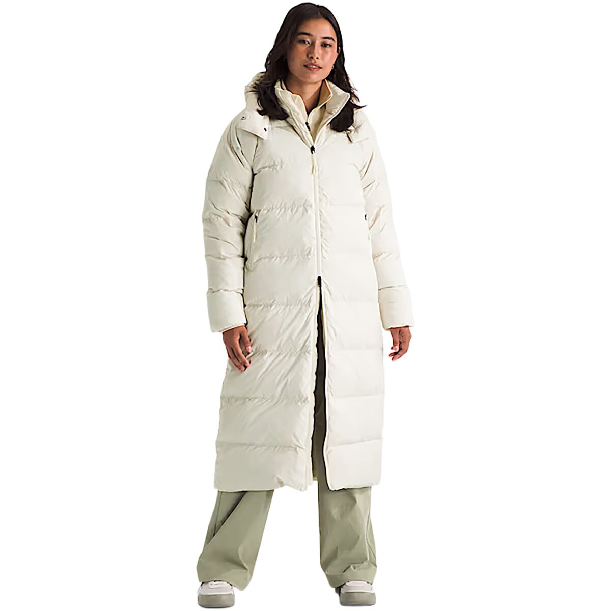 Image of The North Face Hydrenalite City Long Down Hooded Parka - Women's White Dune, S