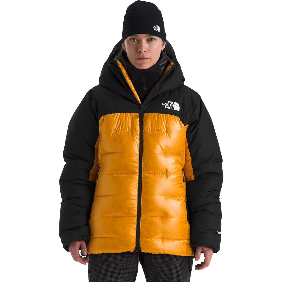 Image of The North Face Summit Himalayan Down Parka - Women's Summit Gold/TNF Black, XL
