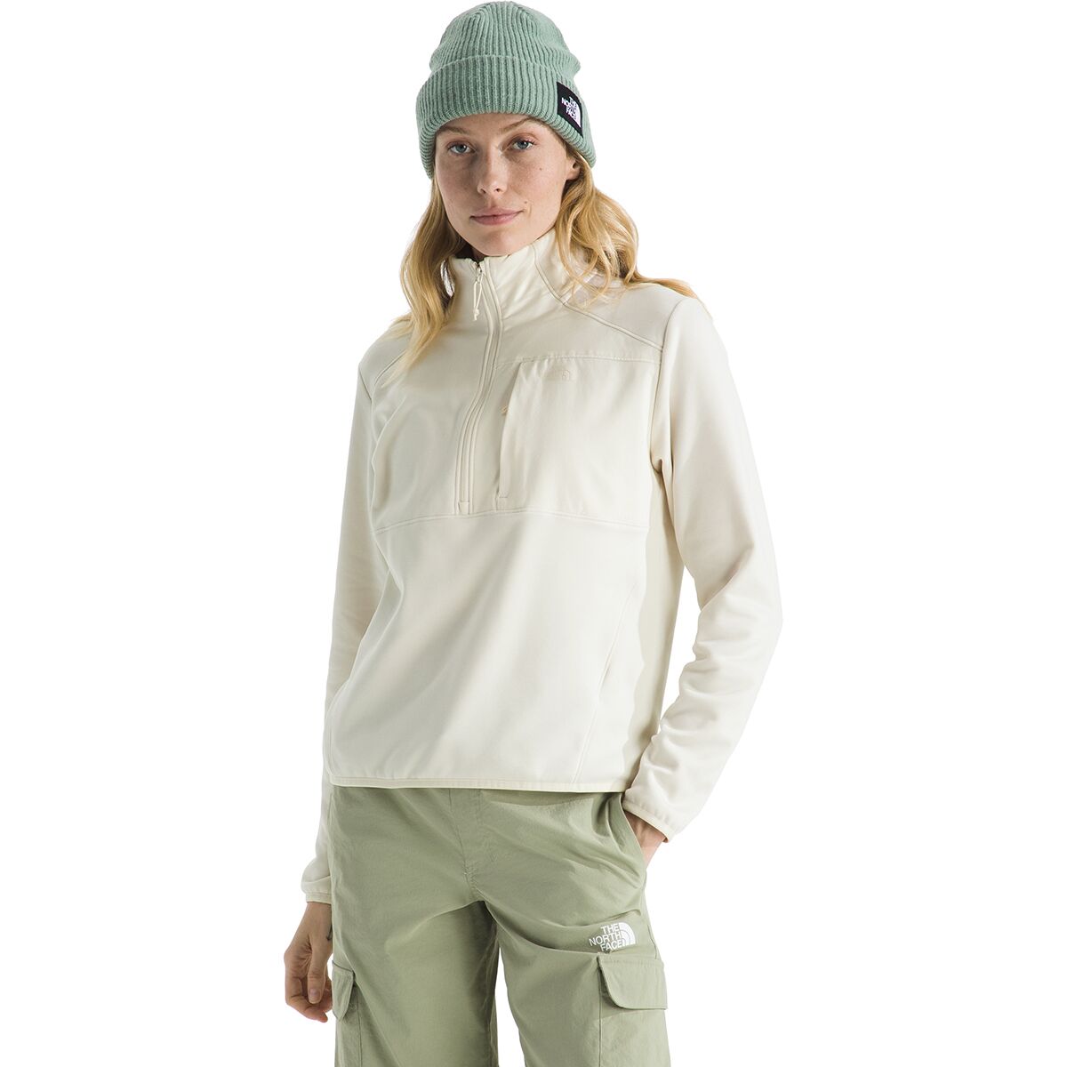 Image of The North Face TNF Performance Fleece 1/4-Zip Jacket - Women's White Dune, XXL