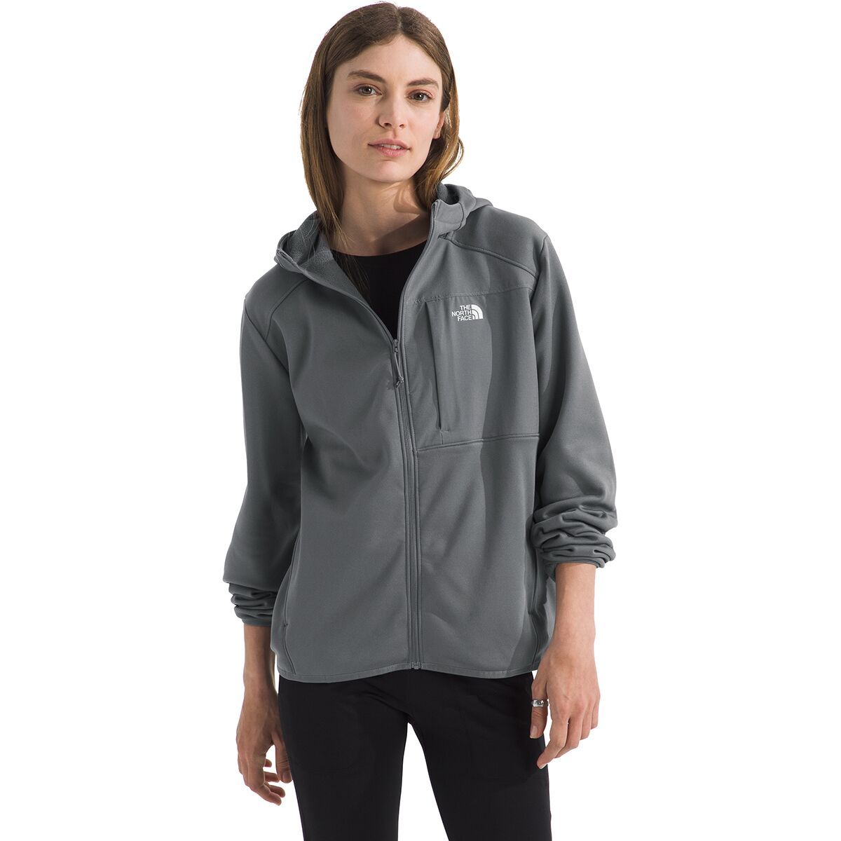 Image of The North Face TNF Performance Fleece Full-Zip Hoodie - Women's Smoked Pearl, XXL
