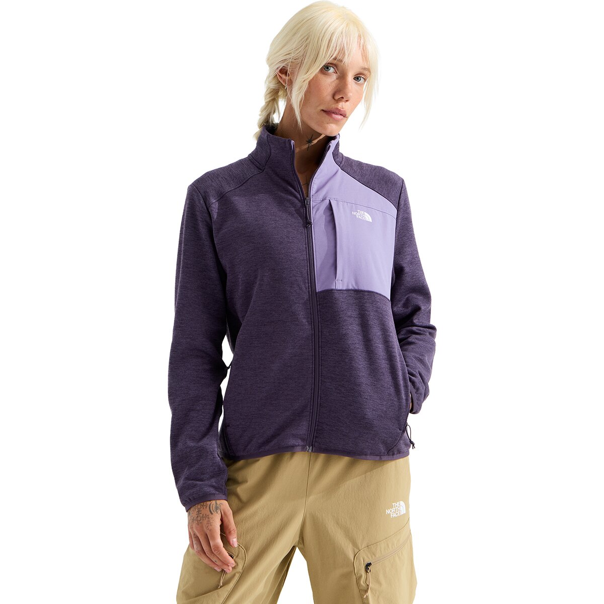 Image of The North Face TNF Performance Fleece Full-Zip Jacket - Women's Endless Dusk Dark Heather/Grounded Plum, M
