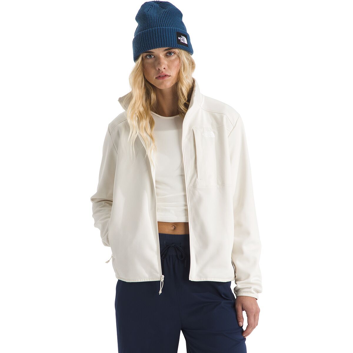 Image of The North Face TNF Performance Fleece Full-Zip Jacket - Women's White Dune, XL