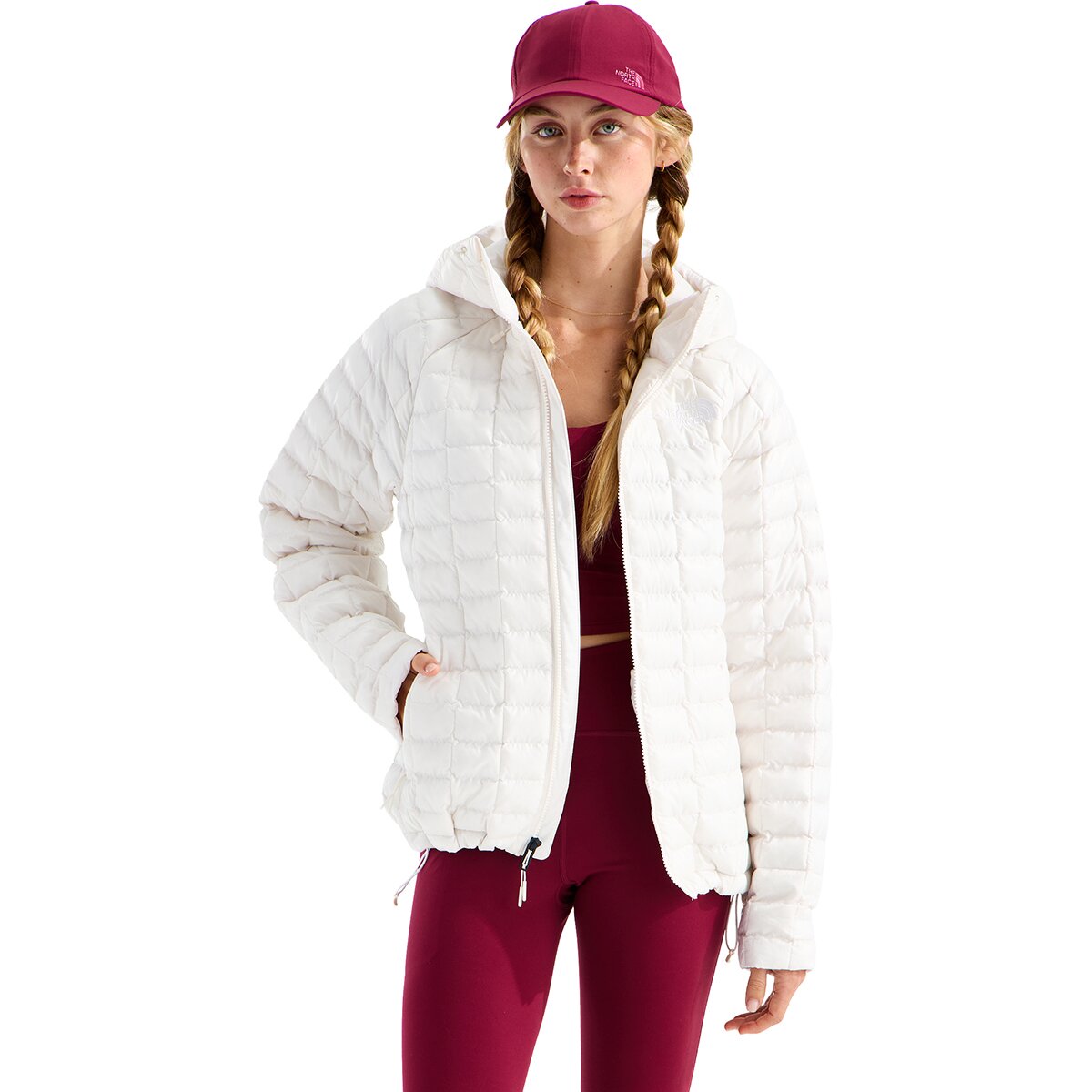 Image of The North Face ThermoBall Hooded Jacket - Women's White Dune/White Dune, S