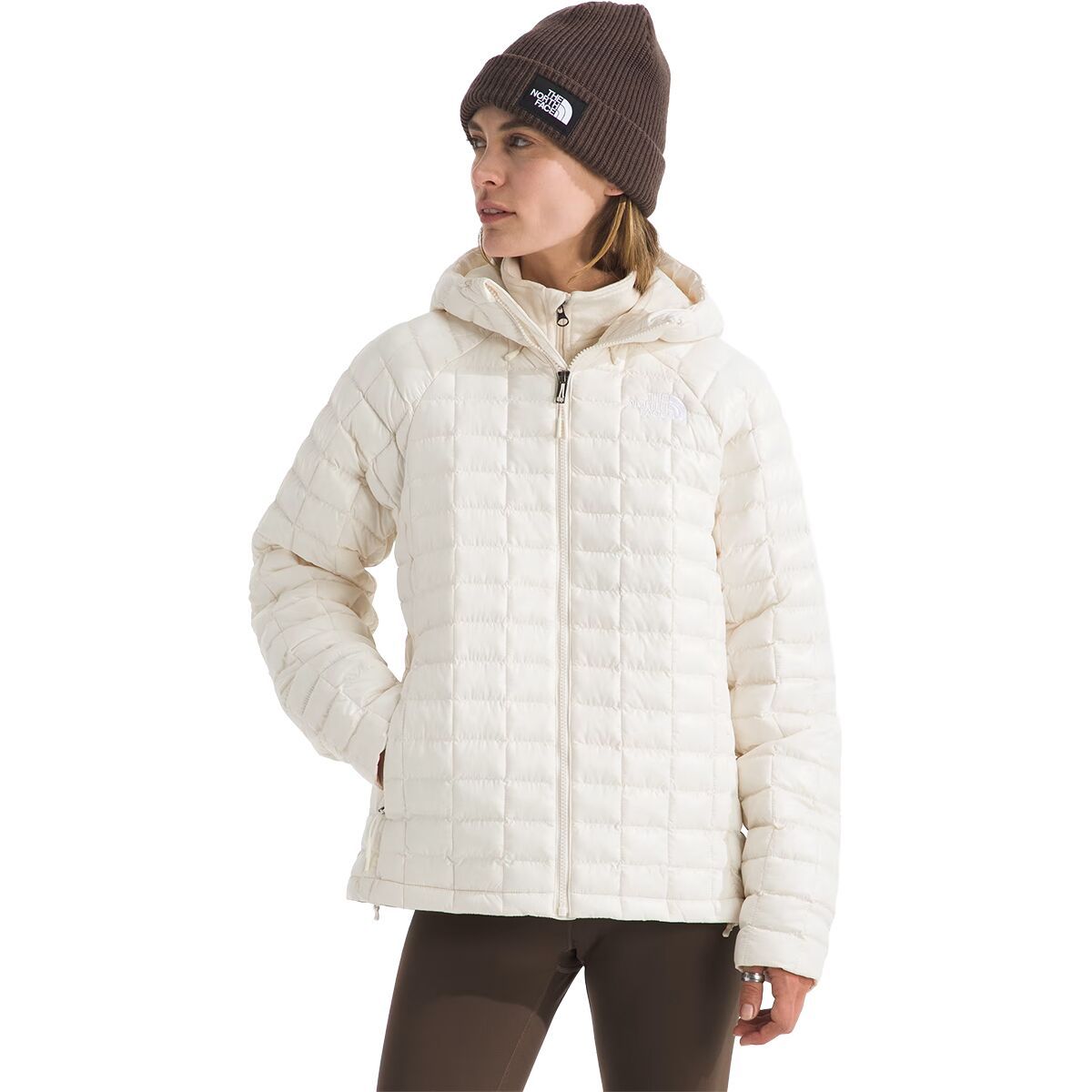 Image of The North Face ThermoBall Hooded Jacket - Women's White Dune, XXL