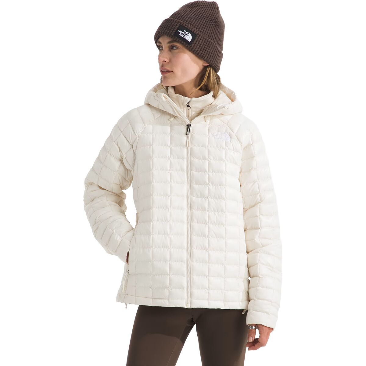 Image of The North Face ThermoBall Hooded Jacket - Women's White Dune, XL