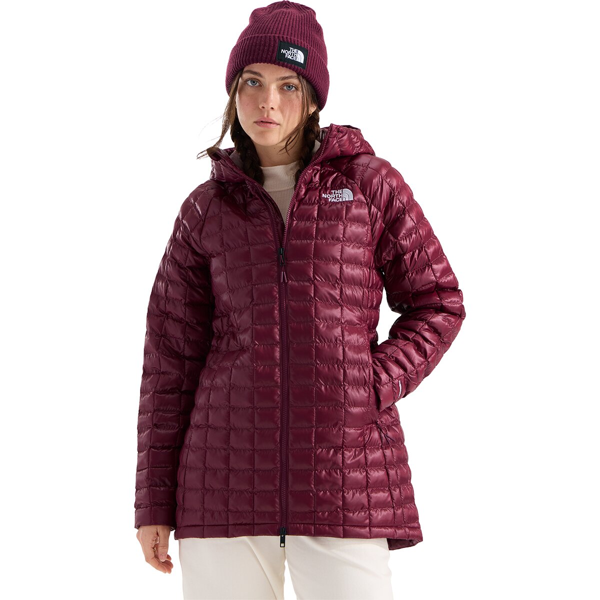 Image of The North Face ThermoBall Hooded Parka - Women's Burgundy Crush, S