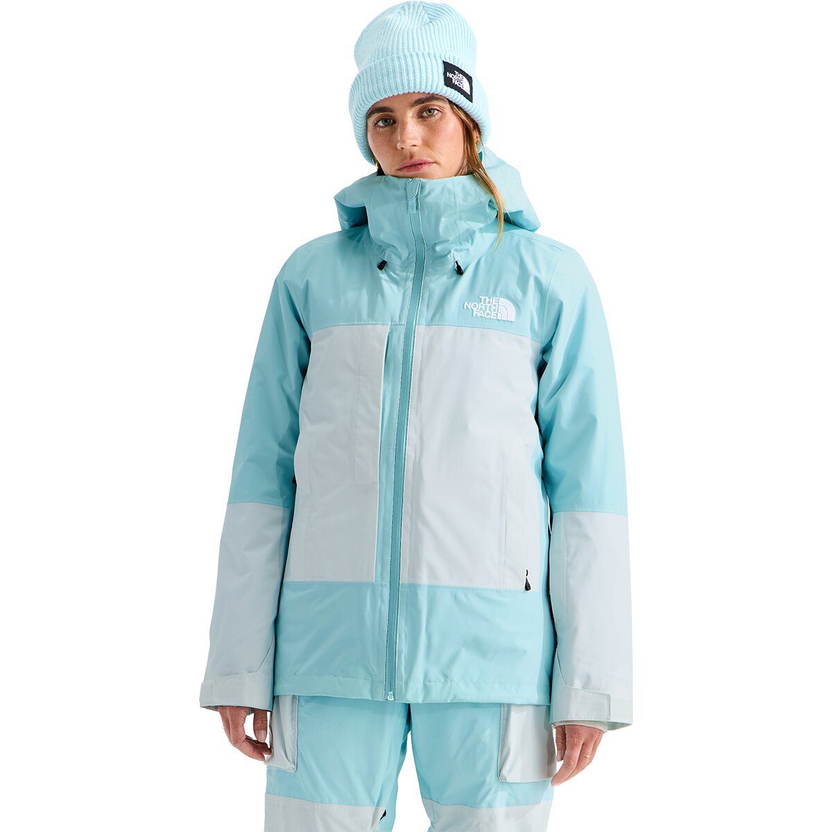 Image of The North Face ThermoBall Snow Triclimate Jacket - Women's Glacier/Pearl Stone, L