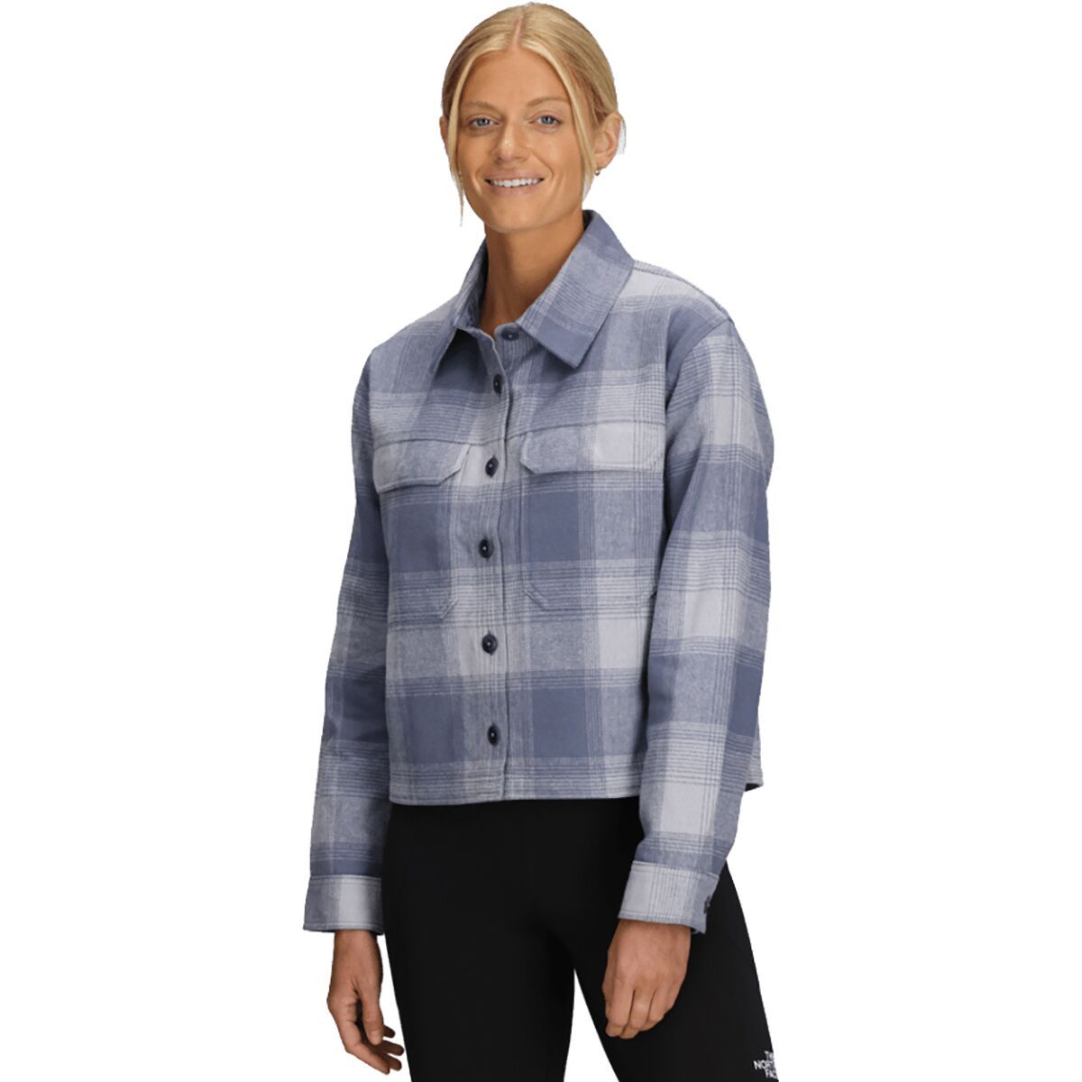 Image of The North Face Valley Flannel Plaid Shirt - Women's Twilight Galaxy TNF Shadow Plaid, S