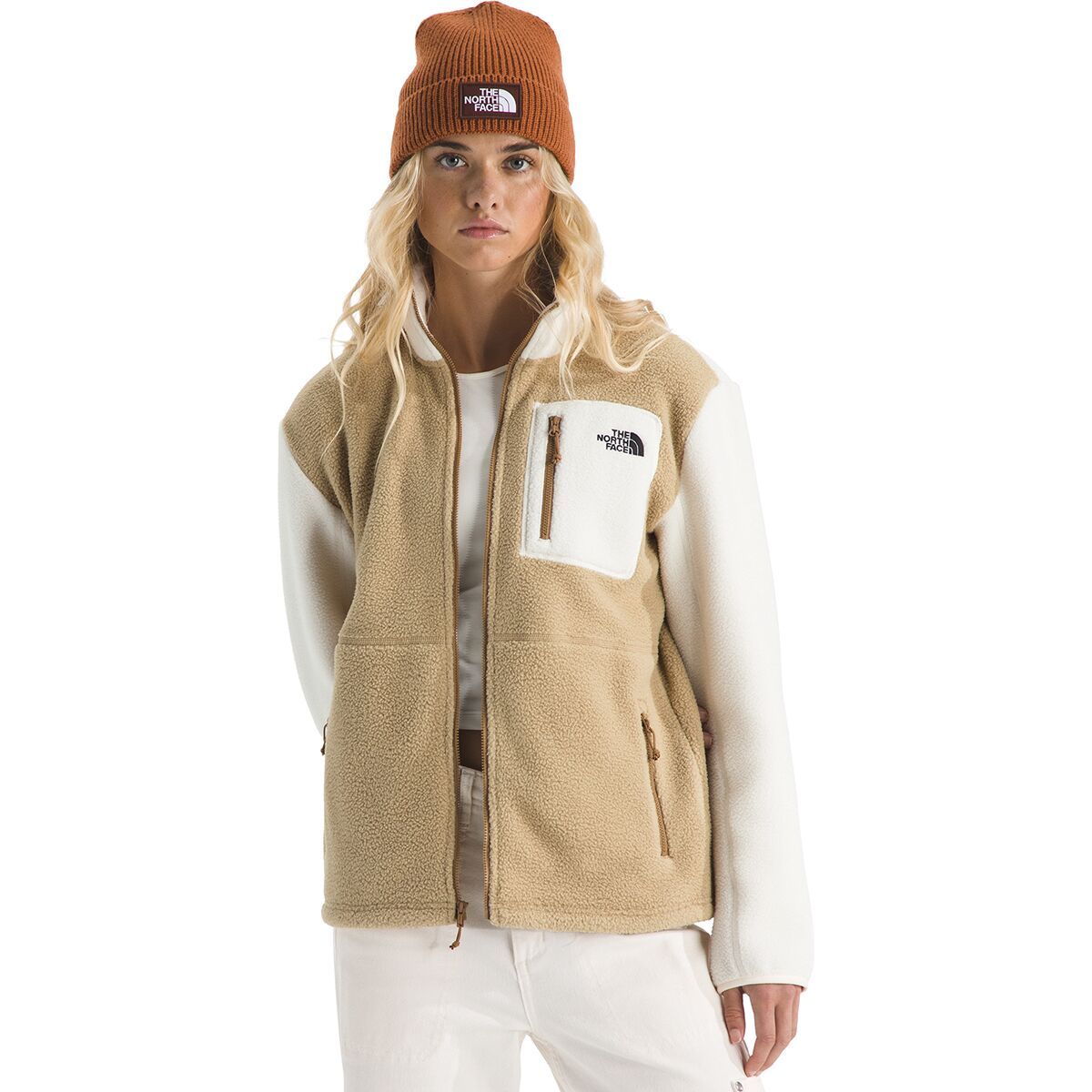 Image of The North Face Yumiori Full-Zip Jacket - Women's Khaki Stone/White Dune/Utility Brown, L