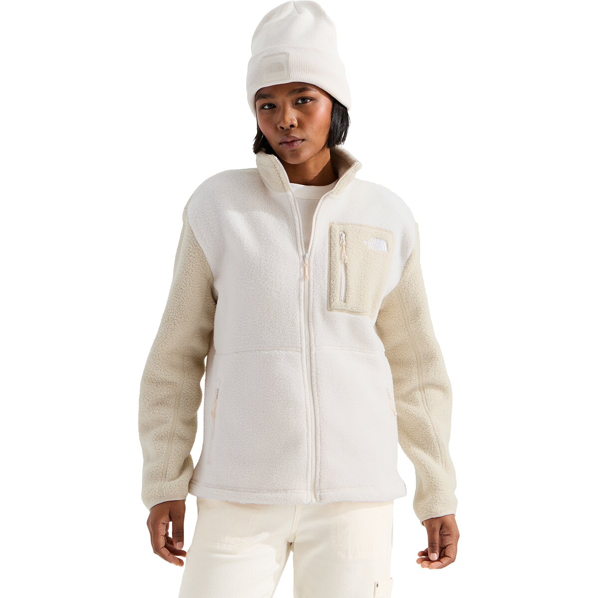 Image of The North Face Yumiori Full-Zip Jacket - Women's White Dune/Desert Stone, S