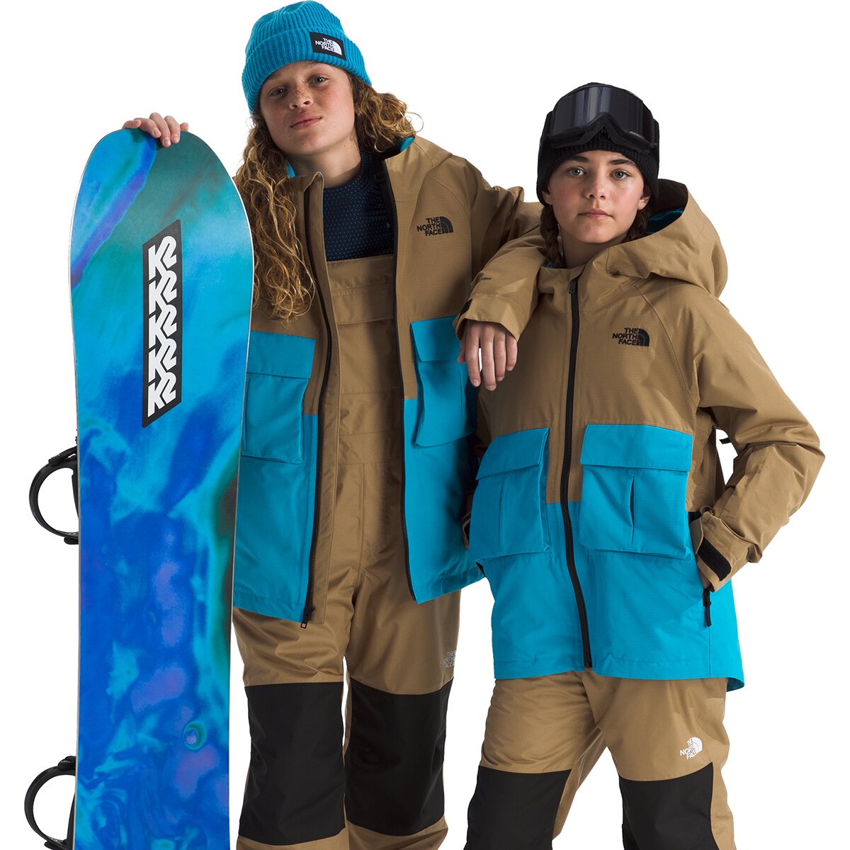 Image of The North Face Dragline Jacket - Kids' Utility Brown/Meridian Blue, M