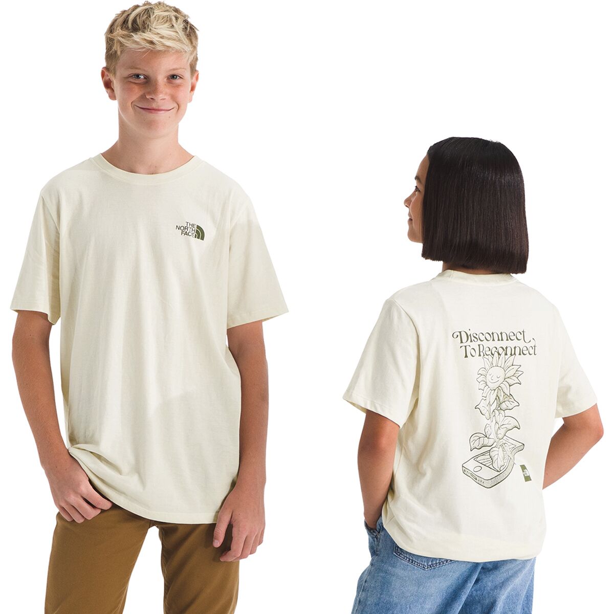 Image of The North Face Evolution Disconnect Short-Sleeve Graphic T-Shirt - Boys' White Dune, M