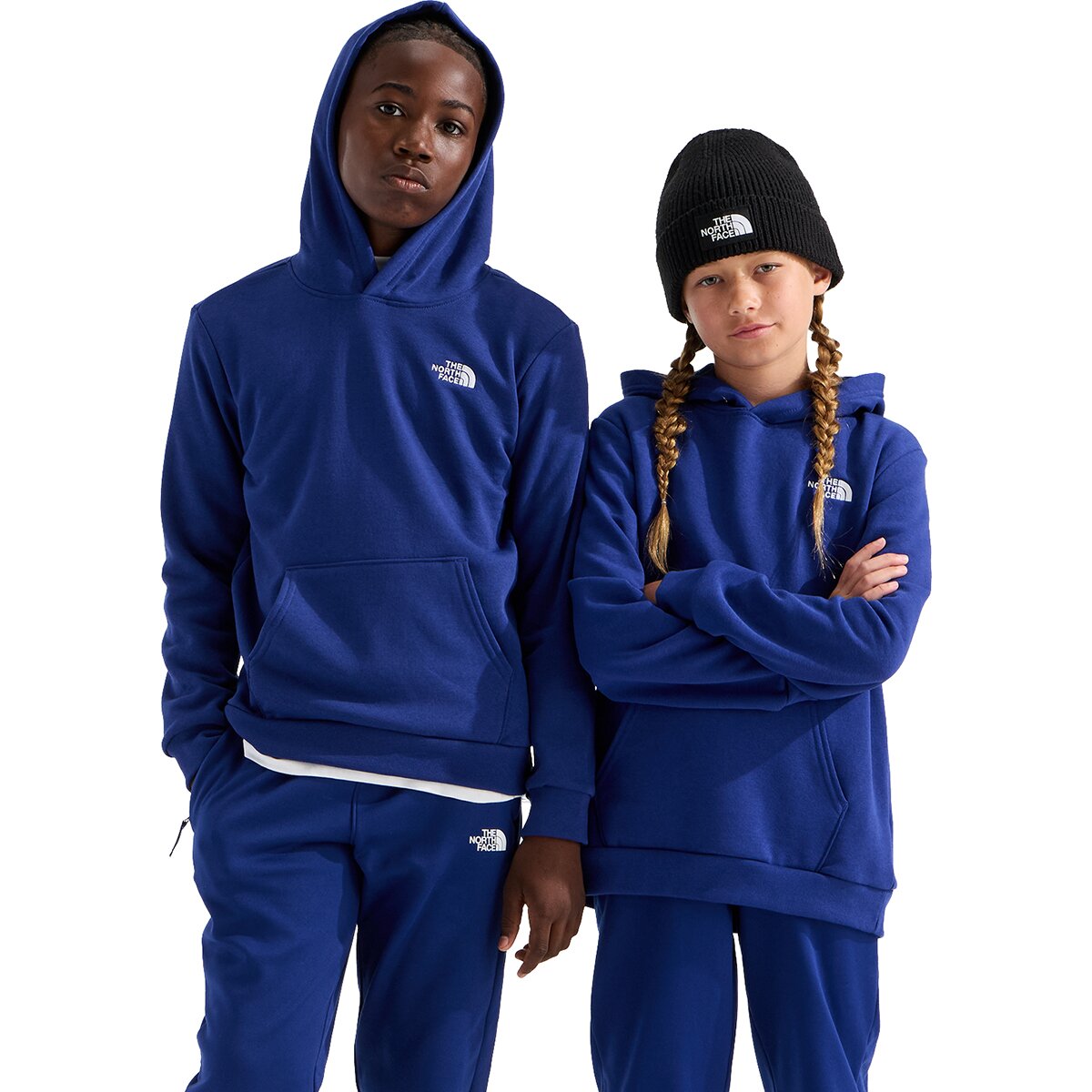 Image of The North Face Evolution Embroidered Pullover Hoodie - Kids' Bold Blue, XXL