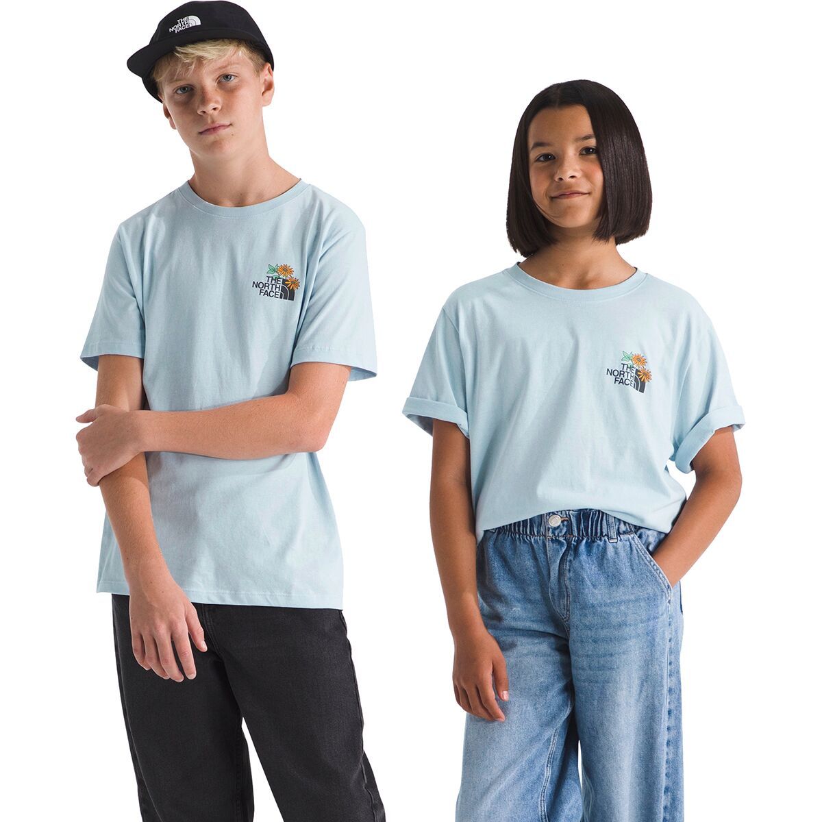 Image of The North Face Evolution Flora Short-Sleeve Graphic T-Shirt - Kids' Polar Haze, XXL
