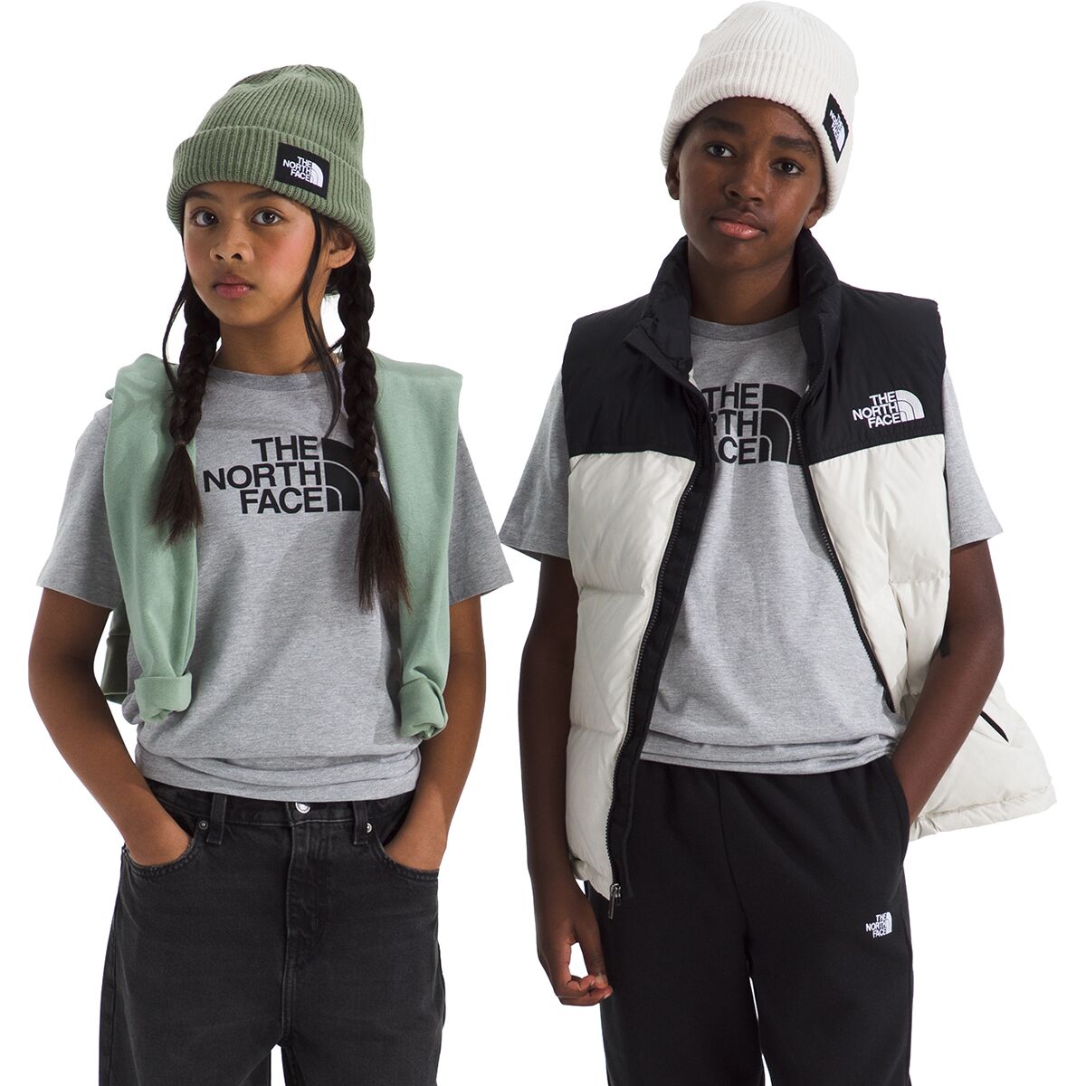 Image of The North Face Evolution Half Dome T-Shirt - Kids' TNF Pale Grey Heather, XS
