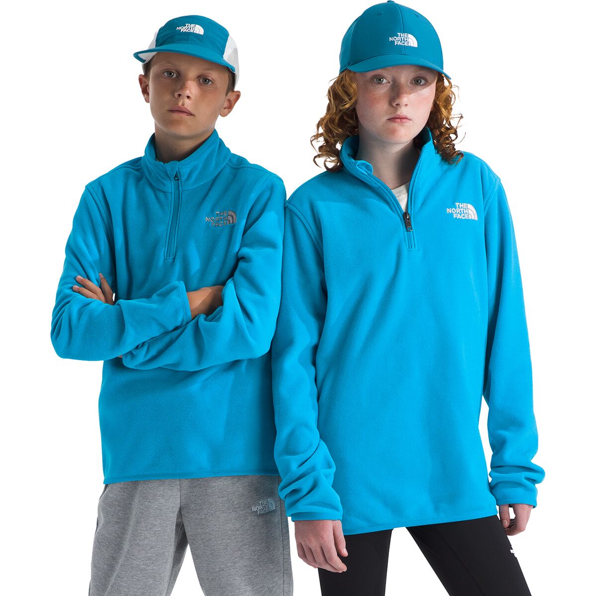 Image of The North Face Glacier 1/4-Zip Pullover - Kids' Meridian Blue, XL