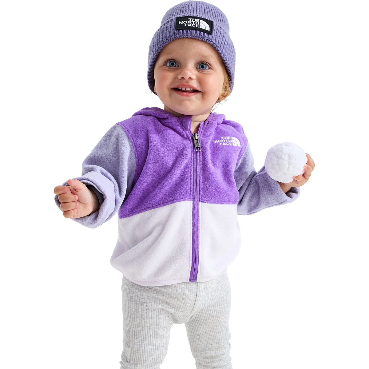 Image of The North Face Glacier Full-Zip Hoodie - Infants' Elevation Purple/Ice Lilac/Pale Plum, 3M