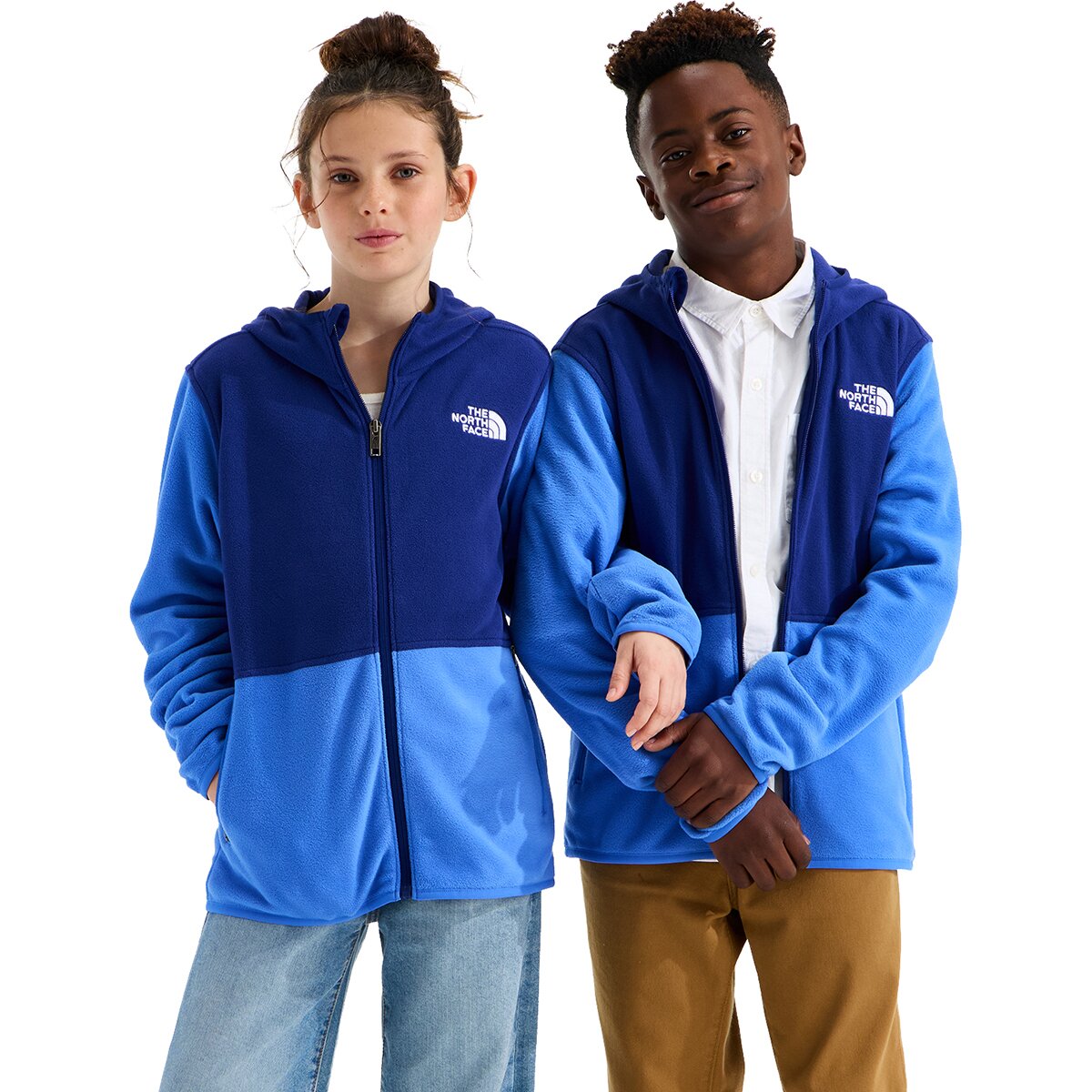 Image of The North Face Glacier Full-Zip Hoodie - Kids' Bold Blue/Active Blue, XL