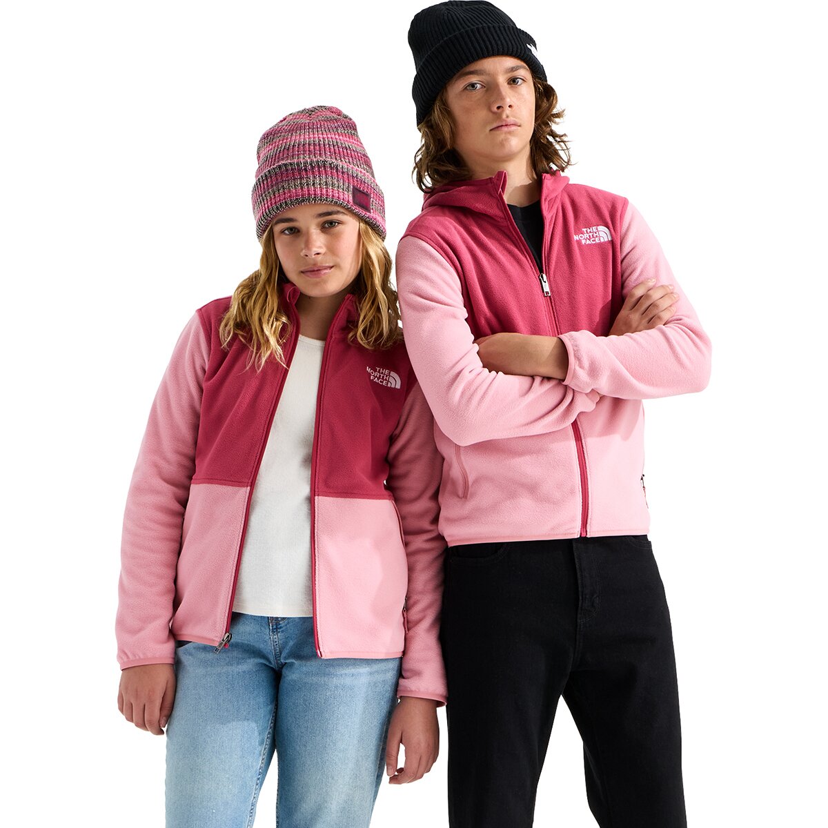 Image of The North Face Glacier Full-Zip Hoodie - Kids' Fermented Clay/Primrose, XXL