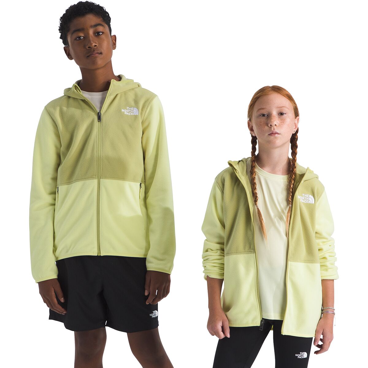 Image of The North Face Glacier Full-Zip Hoodie - Kids' Lemon Mist/Pear, L