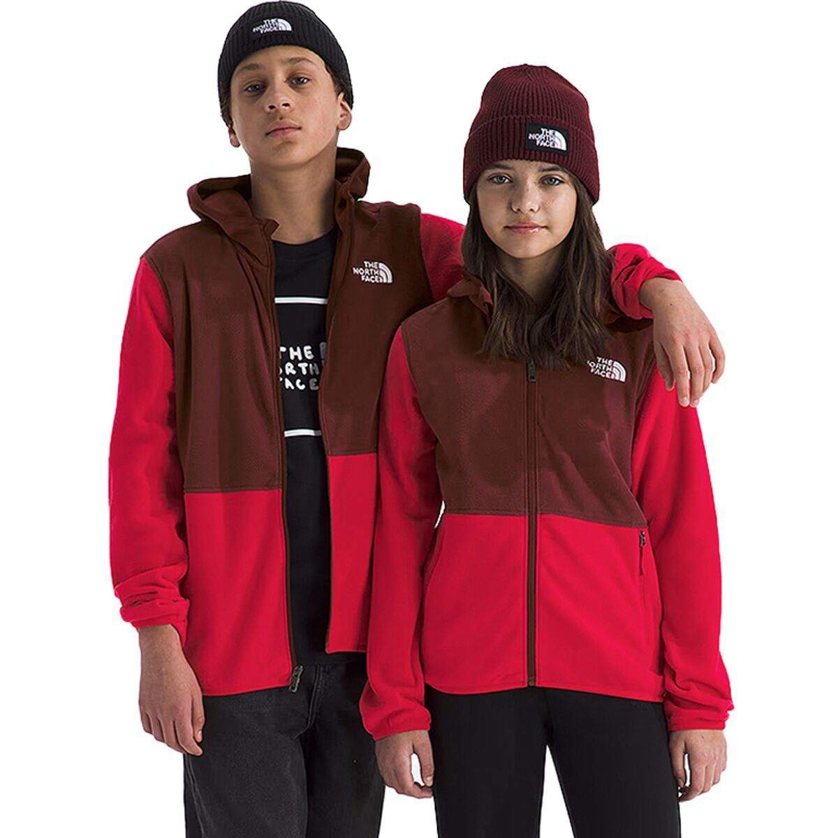 Image of The North Face Glacier Full-Zip Hoodie - Kids' TNF Red/Sumac, XXL