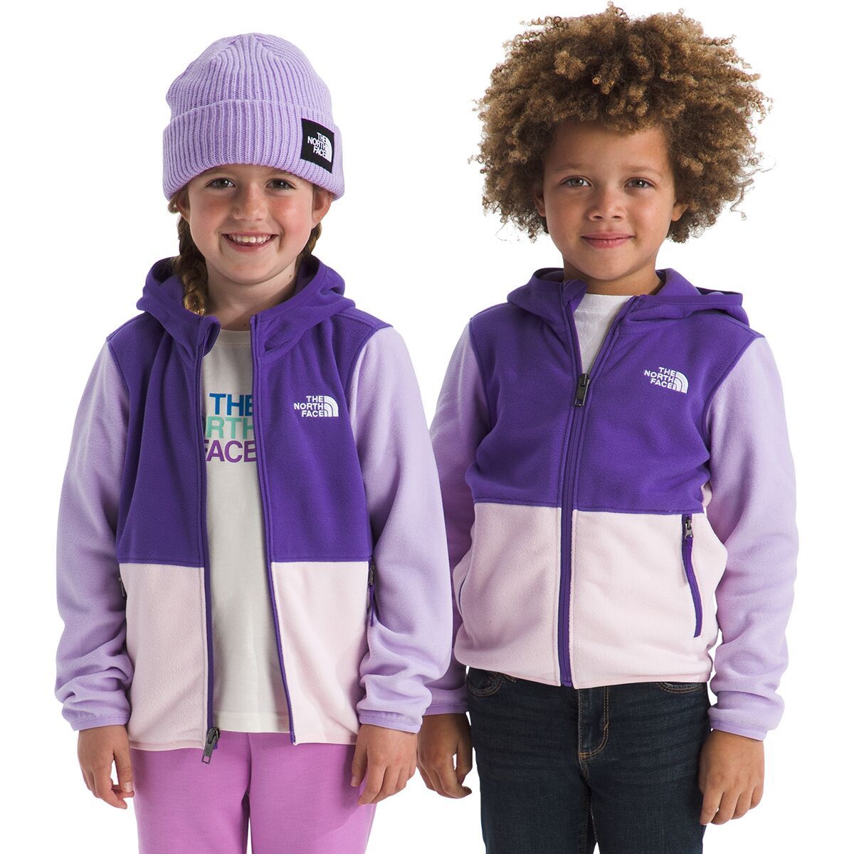 Image of The North Face Glacier Full-Zip Hoodie - Toddlers' Peak Purple/Lite Lilac/Pale Blossom, 3T