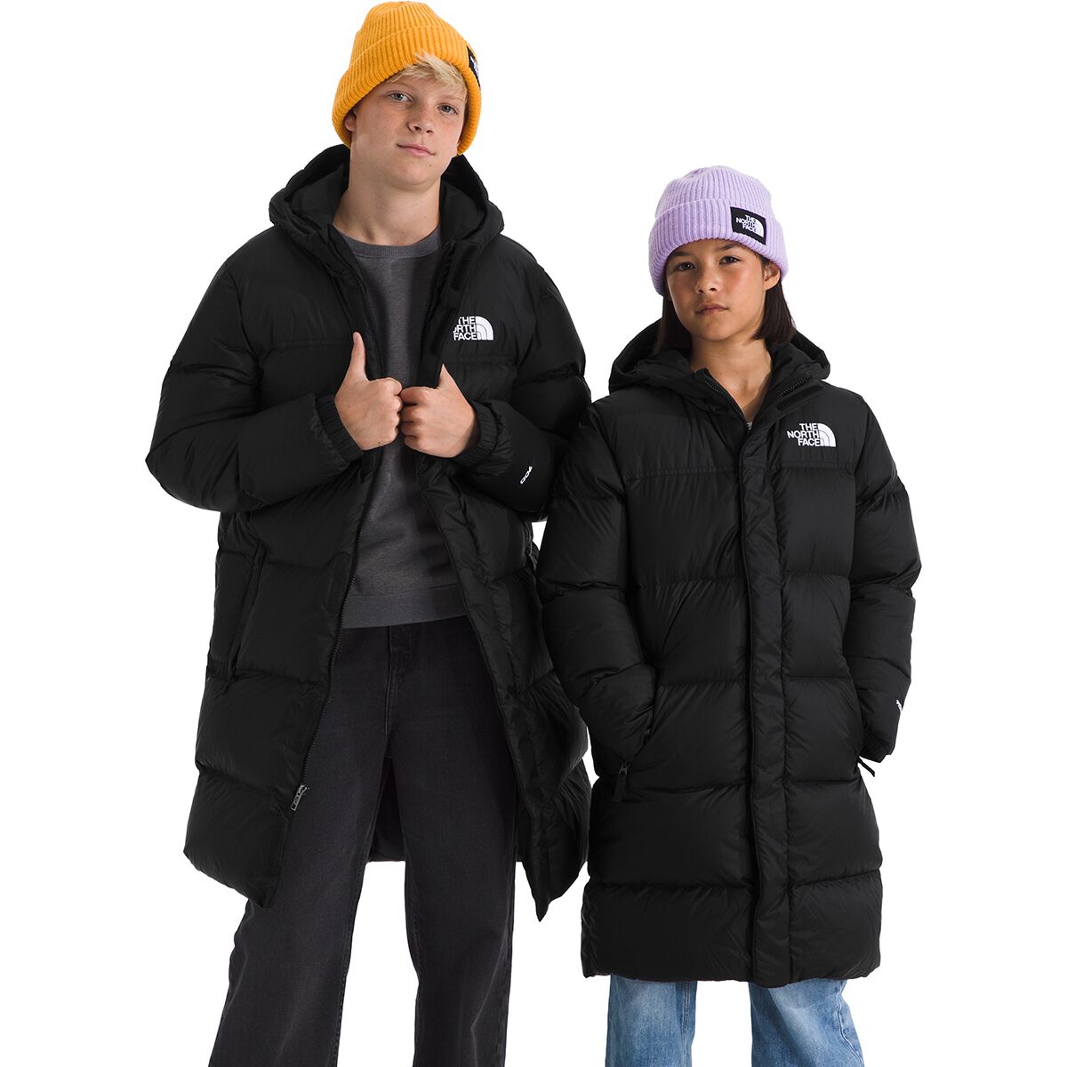 Image of The North Face Nuptse Long Parka - Kids' TNF Black/TNF Black, S