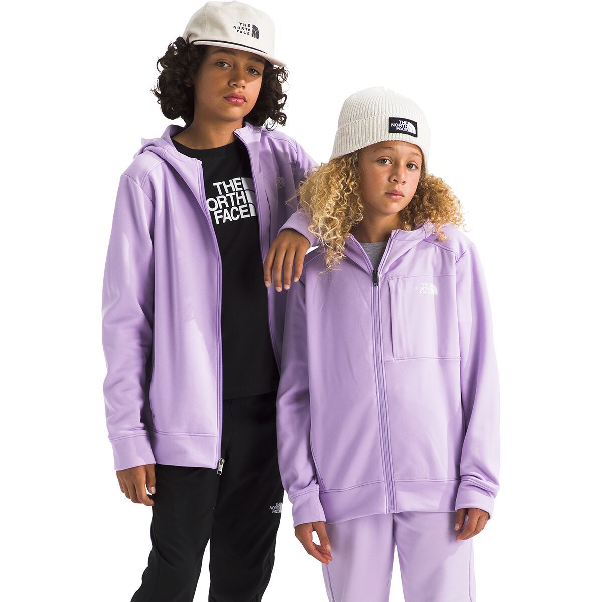 Image of The North Face Performance Fleece Full-Zip Hooded Jacket - Kids' Lite Lilac, XXL