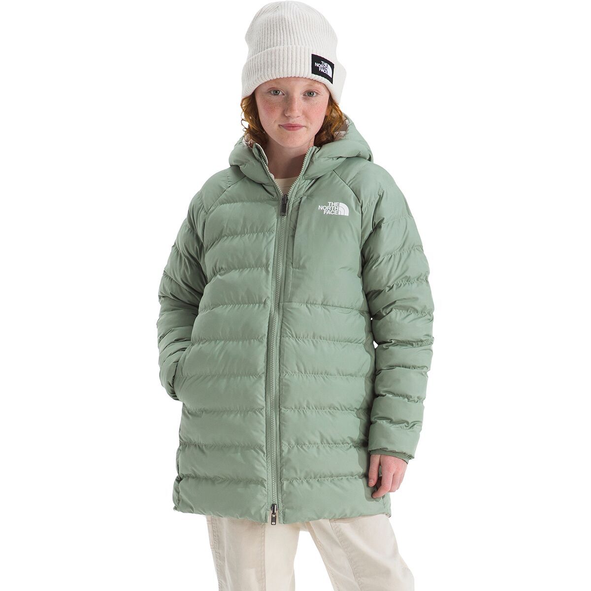 Image of The North Face Reversible Perrito Parka - Girls' Slate Moss, S