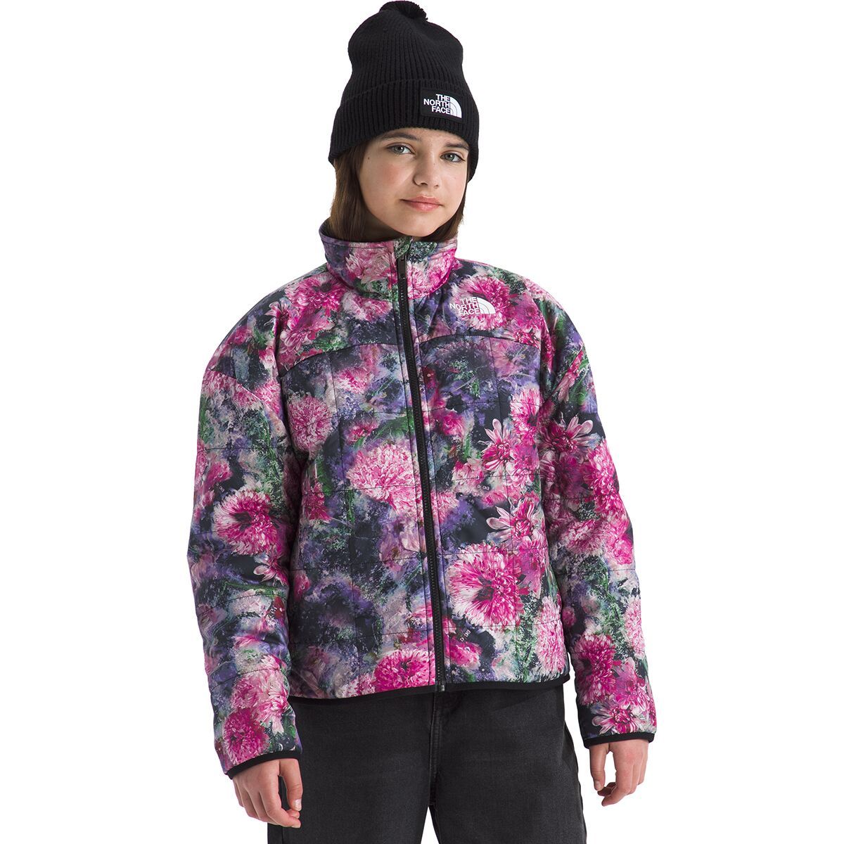 Image of The North Face Reversible Shasta Print Full-Zip Jacket - Girls' Pale Blossom Frozen Floral Print, L