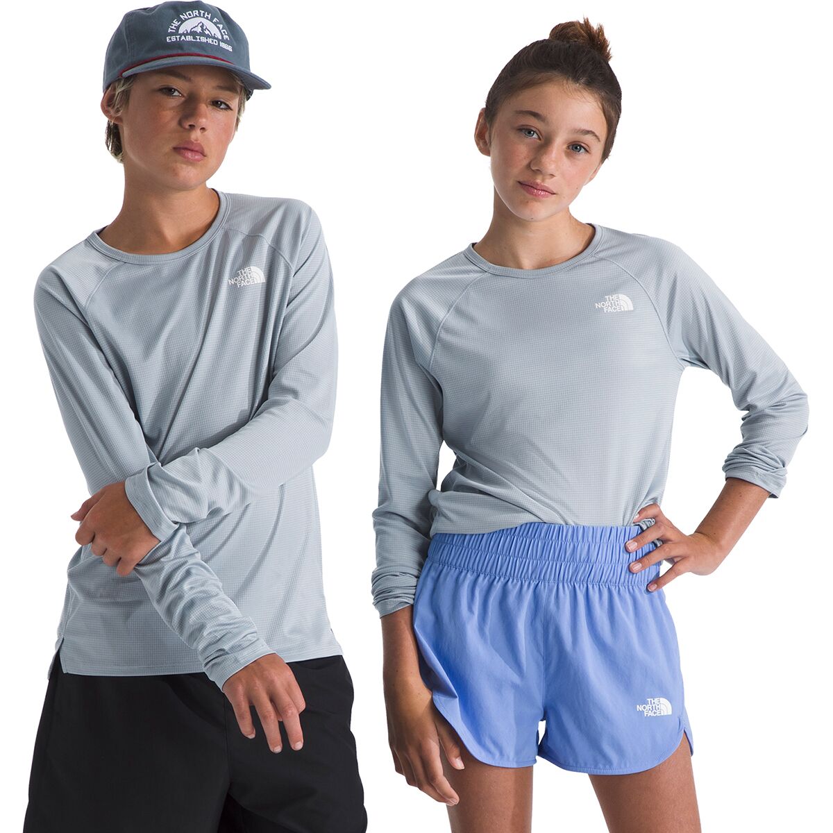 Image of The North Face Sunriser Long-Sleeve T-Shirt - Kids' Frost Grey, L