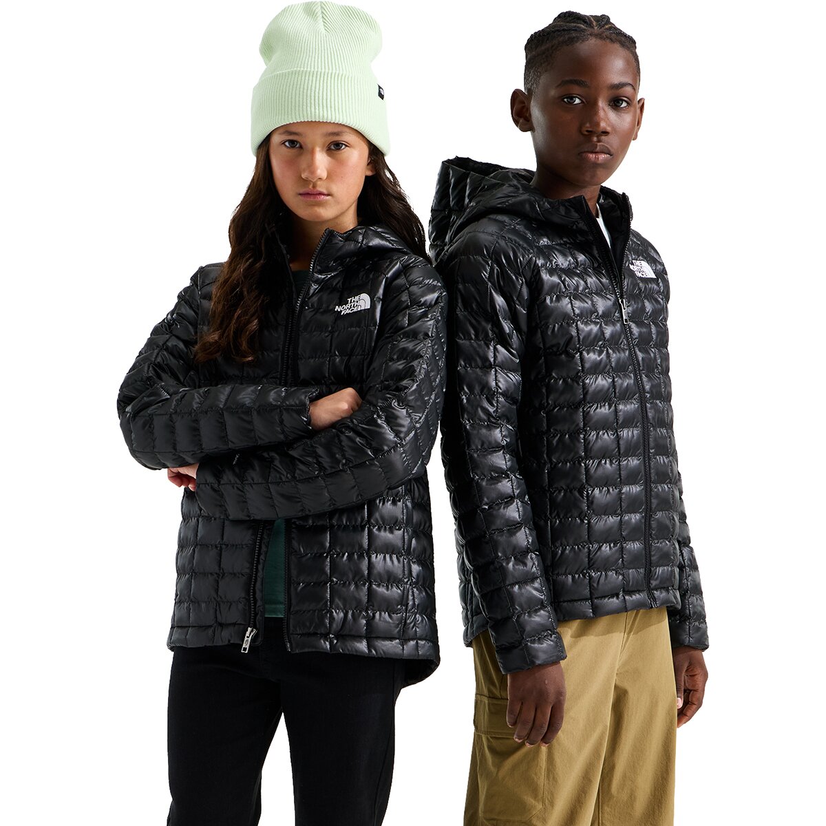 Image of The North Face ThermoBall Hooded Jacket - Kids' TNF Black/TNF Black, S
