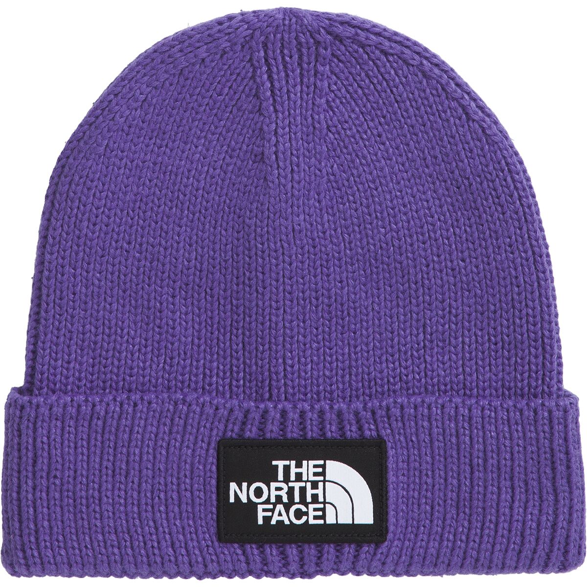 Image of The North Face Logo Box Cuffed Beanie Peak Purple, One Size