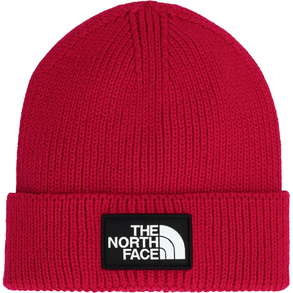 Image of The North Face Logo Box Cuffed Beanie TNF Red, One Size