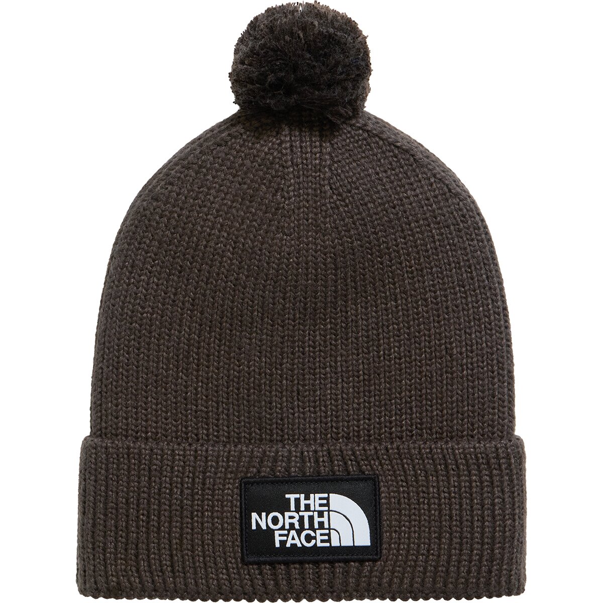Image of The North Face Logo Box Pom Beanie Dark Chestnut, One Size