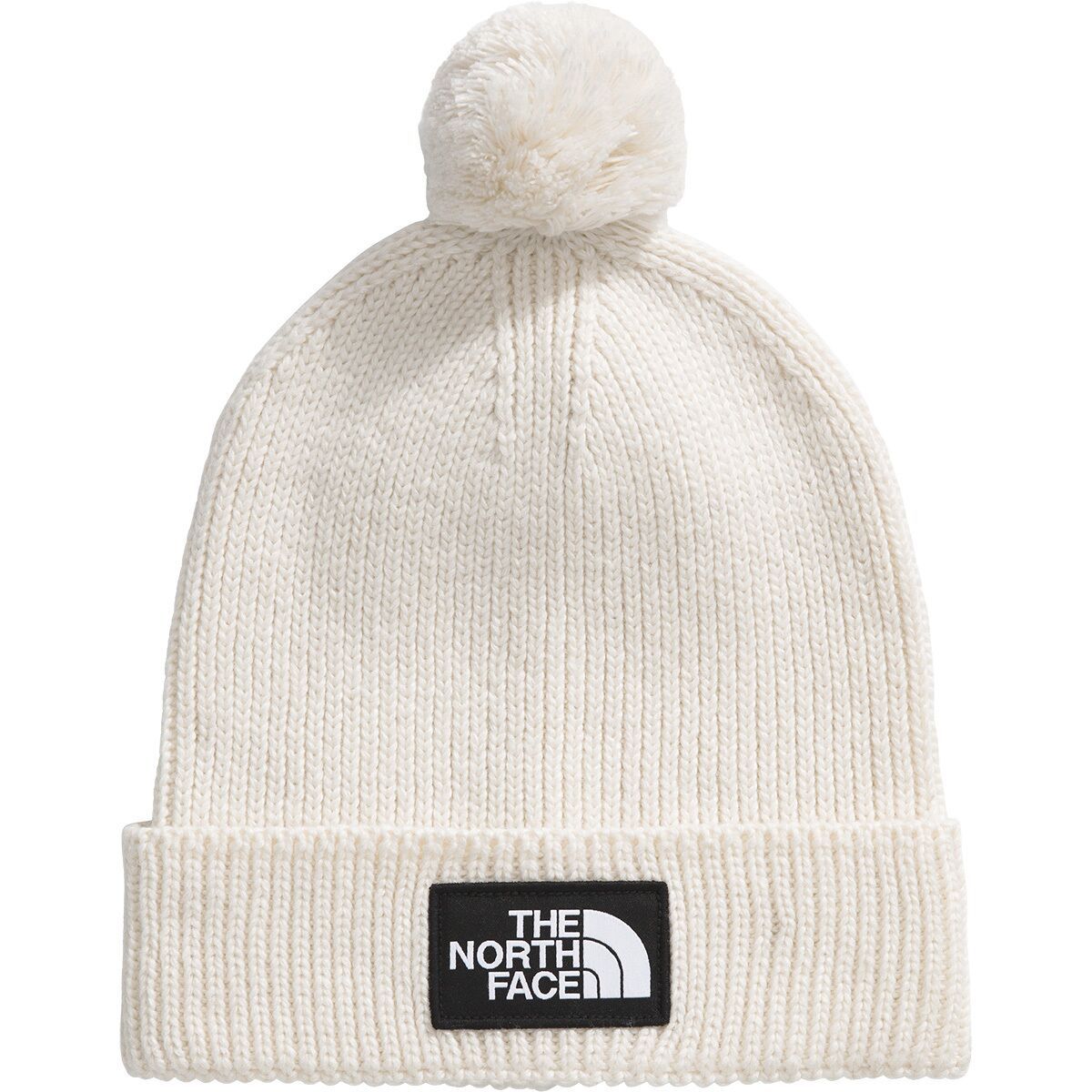 Image of The North Face Logo Box Pom Beanie White Dune, One Size